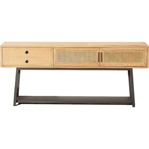 Robin des Bois Console chene clair et cannage