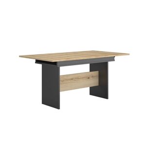 CAMIF Table rectangulaire a allonge effet bois et noir