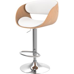 Rendez-Vous Deco Chaise de bar reglable en cuir synthetique blanc 62,5/83,5 cm