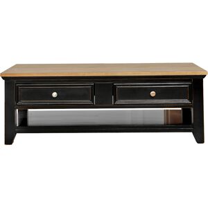 Robin des Bois Table basse rectangle double plateau 4 tiroirs noir