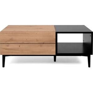 Homifab Table basse effet chene avec rangement 100 cm