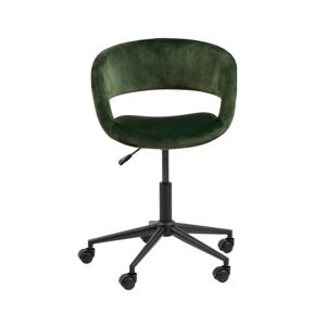 Meubles & Design Chaise de bureau moderne a roulettes en velours vert