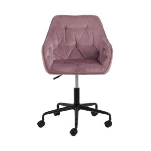 Meubles & Design Chaise de bureau confortable avec accoudoirs en velours rose