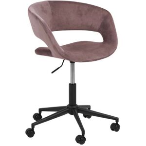 Meubles & Design Chaise de bureau moderne a roulettes en velours rose