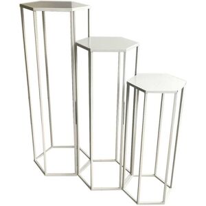 The Home Deco Factory Sellettes assorties en metal (lot de 3) blanc