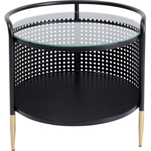 Kare Design Table d'appoint ronde en verre et acier