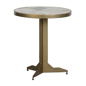 BePureHome Table d'appoint ronde marbre dore bout de canape