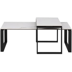 Meubles & Design Tables basses gigognes rectangulaires en ceramique blanc