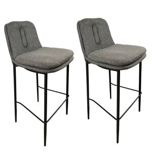 Mathi Design 2 Chaises de bar en tissu gris Anthracite