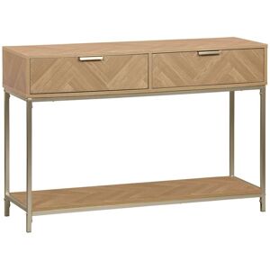 sweeek Console effet bois decor chevrons 2 tiroirs