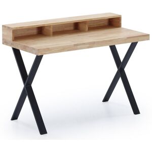 Mathi Design Bureau bois et acier noir L120