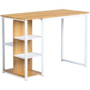 Urban Meuble Bureau scandinave rectangle avec rangement Chene & Blanc