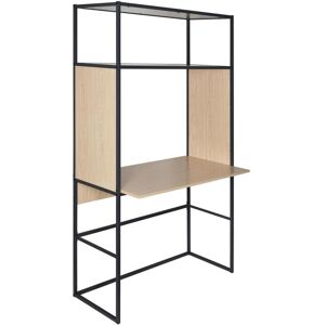 Mob In Portant bois et metal noir - bureau integre L110 x H184,5 cm