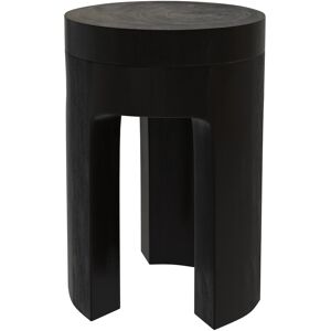 Rendez-Vous Deco Table d'appoint noire en bois de suar D30 cm