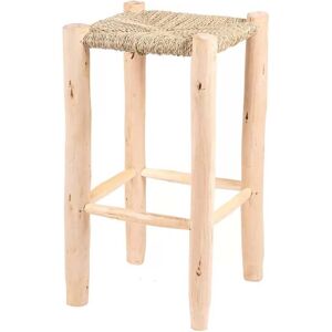 HYDILE Tabouret de bar - tabouret haut en bois et en corde 63x34x35