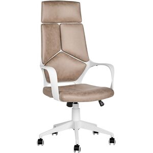 Beliani Chaise de bureau moderne beige sable et blanc