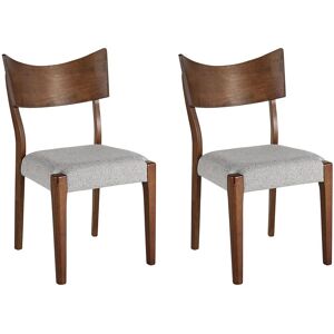 Beliani Lot de 2 chaises de salle a manger en bois fonce