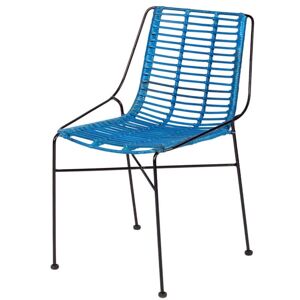 Rotin Design Chaise en rotin et metal bleu