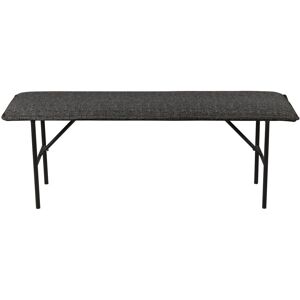 Zago Banc design tissu gris fonce 134 cm pietement metal noir mat