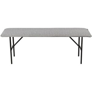 Zago Banc moderne tissu gris clair 134 cm pietement metal noir mat