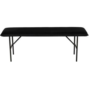 Zago Banc moderne design velours noir 134cm pietement metal noir mat