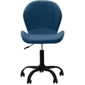 Usinestreet Fauteuil de bureau avec pieds noirs - Bleu petrole