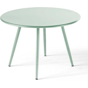 Oviala Table basse ronde en metal vert sauge 50 cm