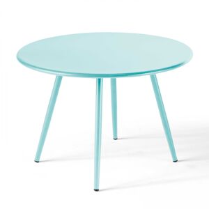 Oviala Table basse ronde en metal turquoise 50 cm