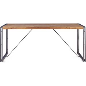 Zago Table repas metal et bois 180 x 90 cm