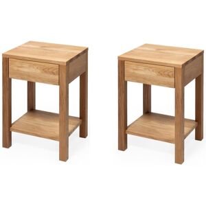 WOODEK Lot de 2 Table de chevet en chene massif huile