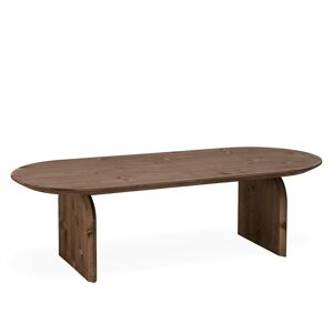 Decowood Table basse ovale en bois de sapin marron fonce 100cm