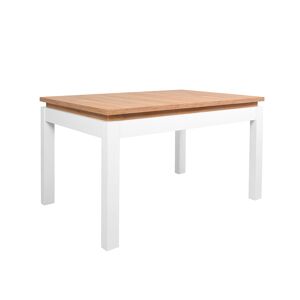 Petits meubles Table a manger extensible 6 places mdf et stratifies blanc et naturel