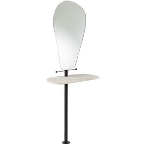 Hellin Coiffeuse moderne en metal avec miroir et tablette en marbre