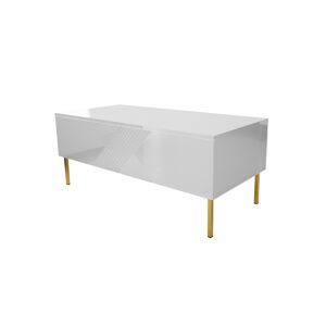 Best Mobilier Table basse style contemporain 120 cm blanc / dore
