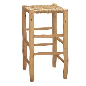 Home Maison Tabouret de bar bois naturel 70x35x35 cm