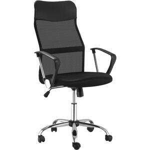 Homcom Fauteuil de bureau manager tissu maille noir