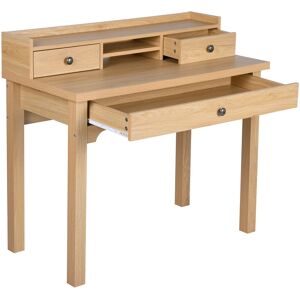 Urban Meuble Bureau scandinave effet bois avec tiroirs rangement 10050