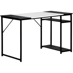 Urban Meuble Bureau avec etagere de rangement effet bois noir et blanc 12060