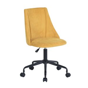 Urban Meuble Chaise de bureau jaune a roulettes ajustable