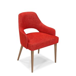 Ametto Chaise en bois et tissu rouge
