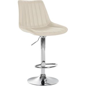 CLP Tabouret de bar similicuir ajustable pivotant similicuir Creme