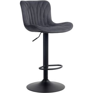 CLP Tabouret de bar ajustable pivotant velours Noir