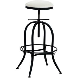 CLP Tabouret de bar industriel reglable en metal Noir