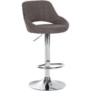 CLP Tabouret de bar en tissu ajustable pivotant tissu Gris fonce