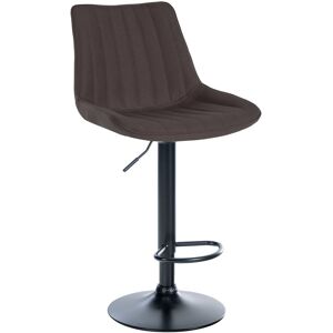 CLP Tabouret de bar en tissu ajustable pivotant tissu Taupe