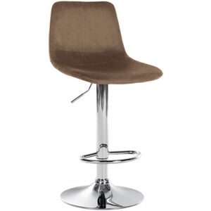 CLP Tabouret de bar velours ajustable pivotant velours Marron