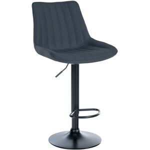 CLP Tabouret de bar en tissu ajustable pivotant tissu Gris fonce