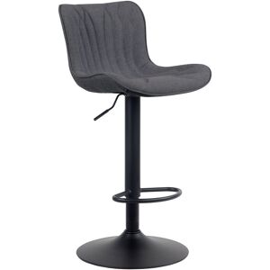 CLP Tabouret de bar ajustable pivotant tissu Noir