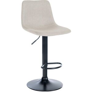 CLP Tabouret de bar en tissu ajustable pivotant tissu Creme