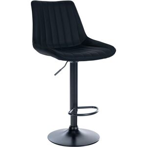 CLP Tabouret de bar similicuir ajustable pivotant similicuir Noir